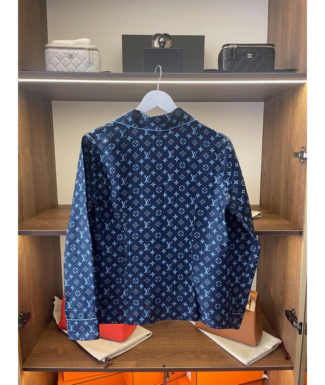 LOUIS VUITTON Синяя шелковая рубашка, фото 3