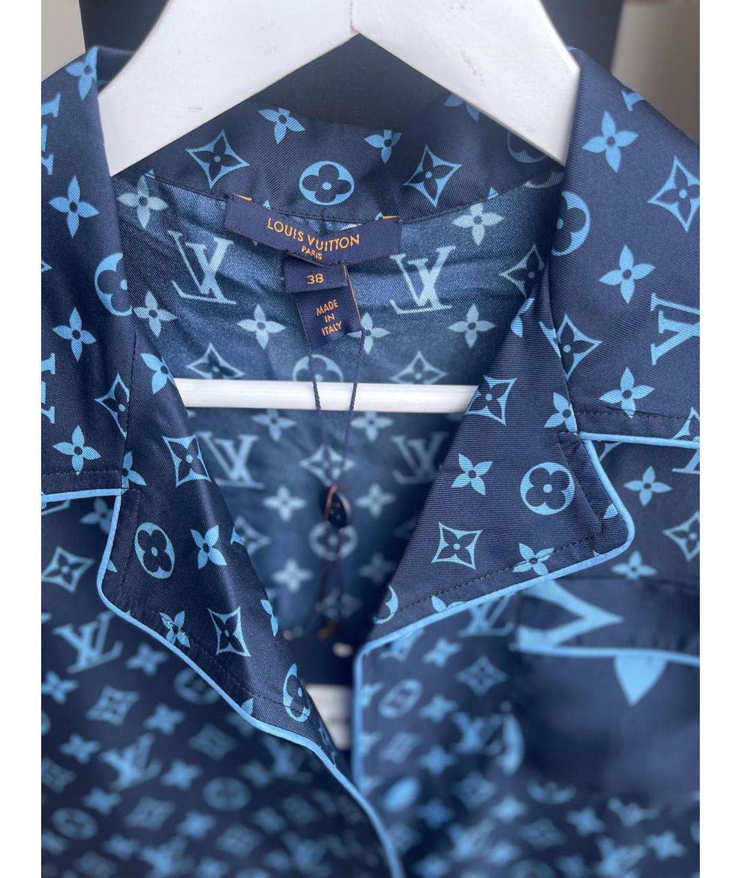 LOUIS VUITTON Синяя шелковая рубашка, фото 8
