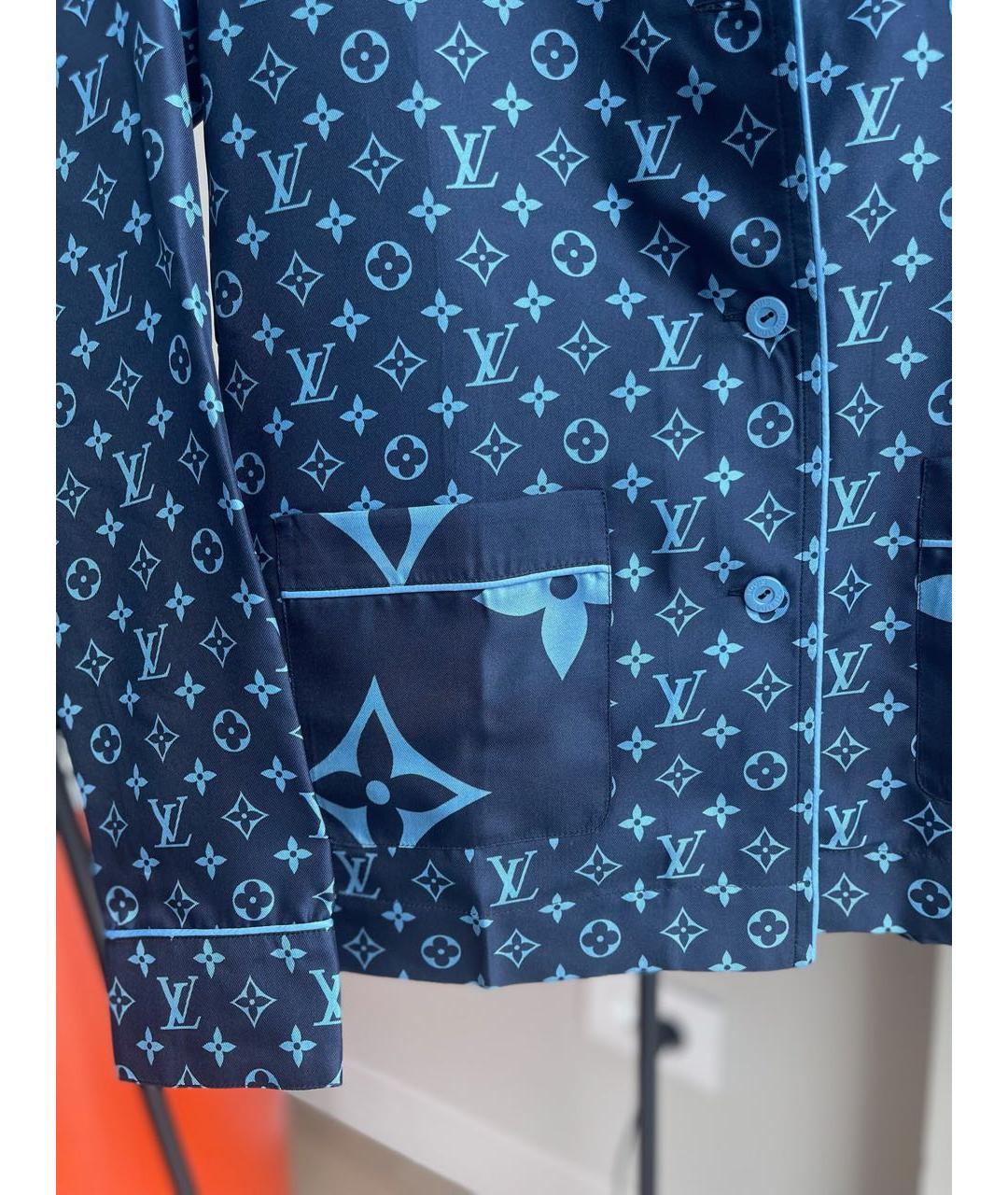 LOUIS VUITTON Синяя шелковая рубашка, фото 5