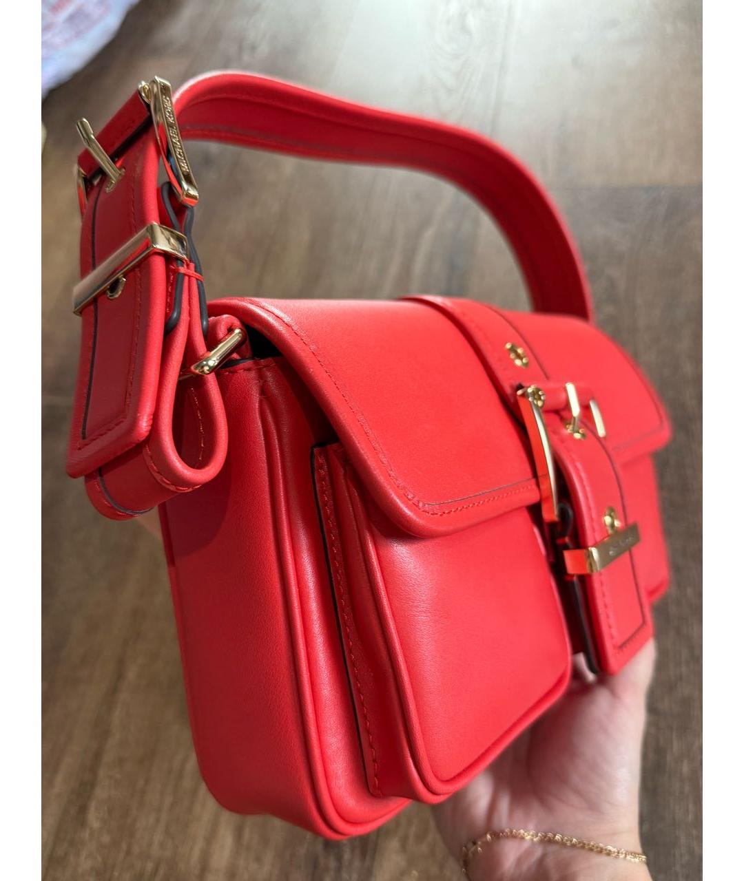 MICHAEL MICHAEL KORS Красная кожаная сумка через плечо, фото 2