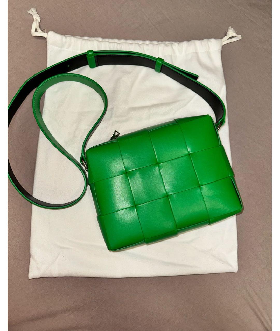 BOTTEGA VENETA Зеленая кожаная сумка на плечо, фото 7