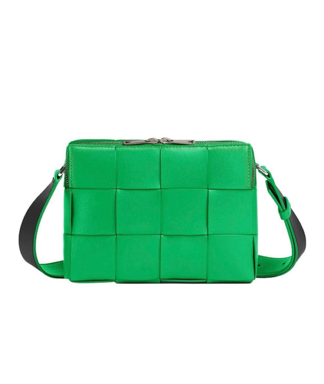 BOTTEGA VENETA Зеленая кожаная сумка на плечо, фото 1