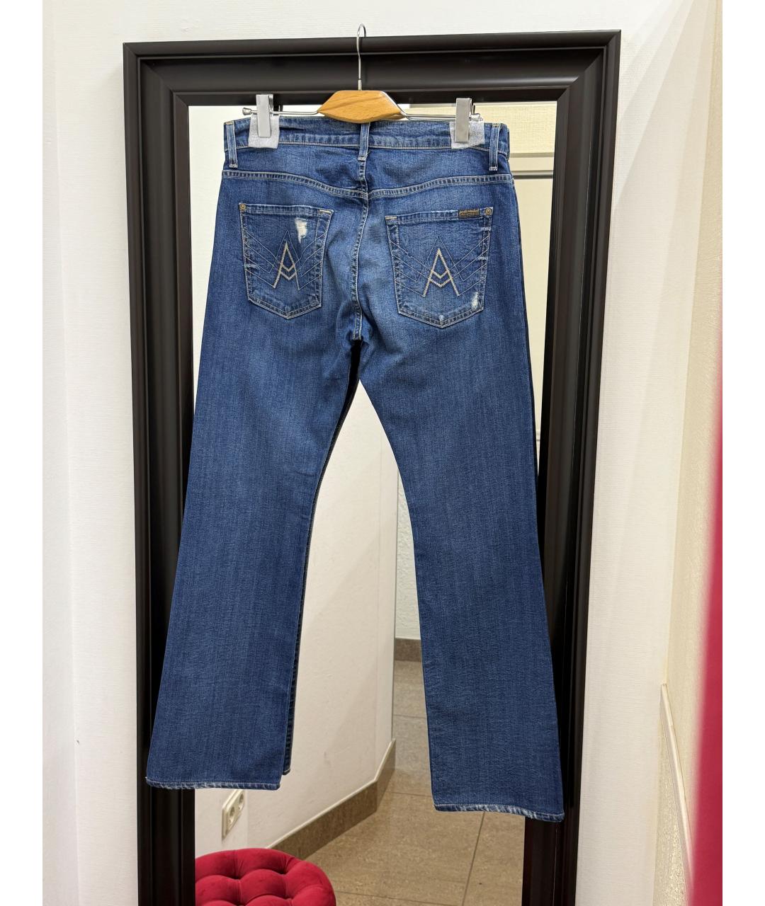 7 FOR ALL MANKIND Синие прямые джинсы, фото 2