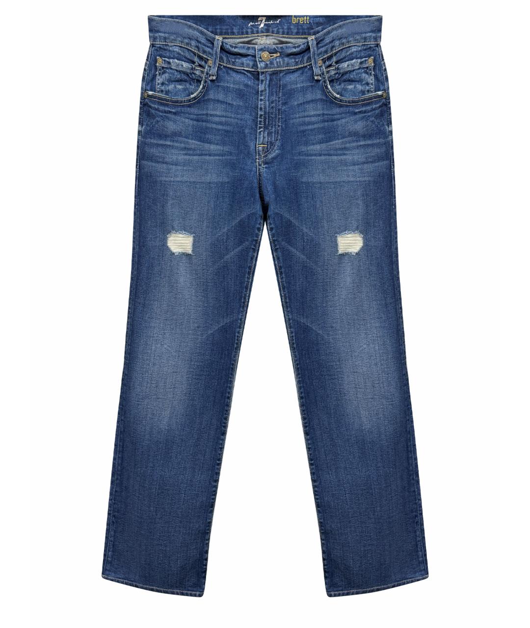 7 FOR ALL MANKIND Синие прямые джинсы, фото 1