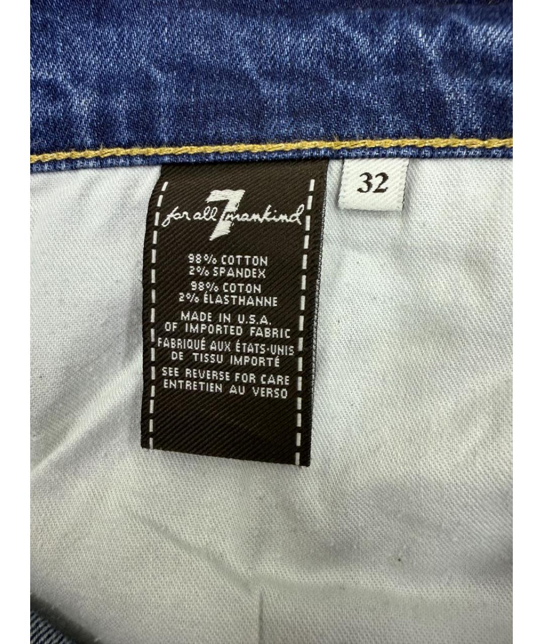 7 FOR ALL MANKIND Синие прямые джинсы, фото 4