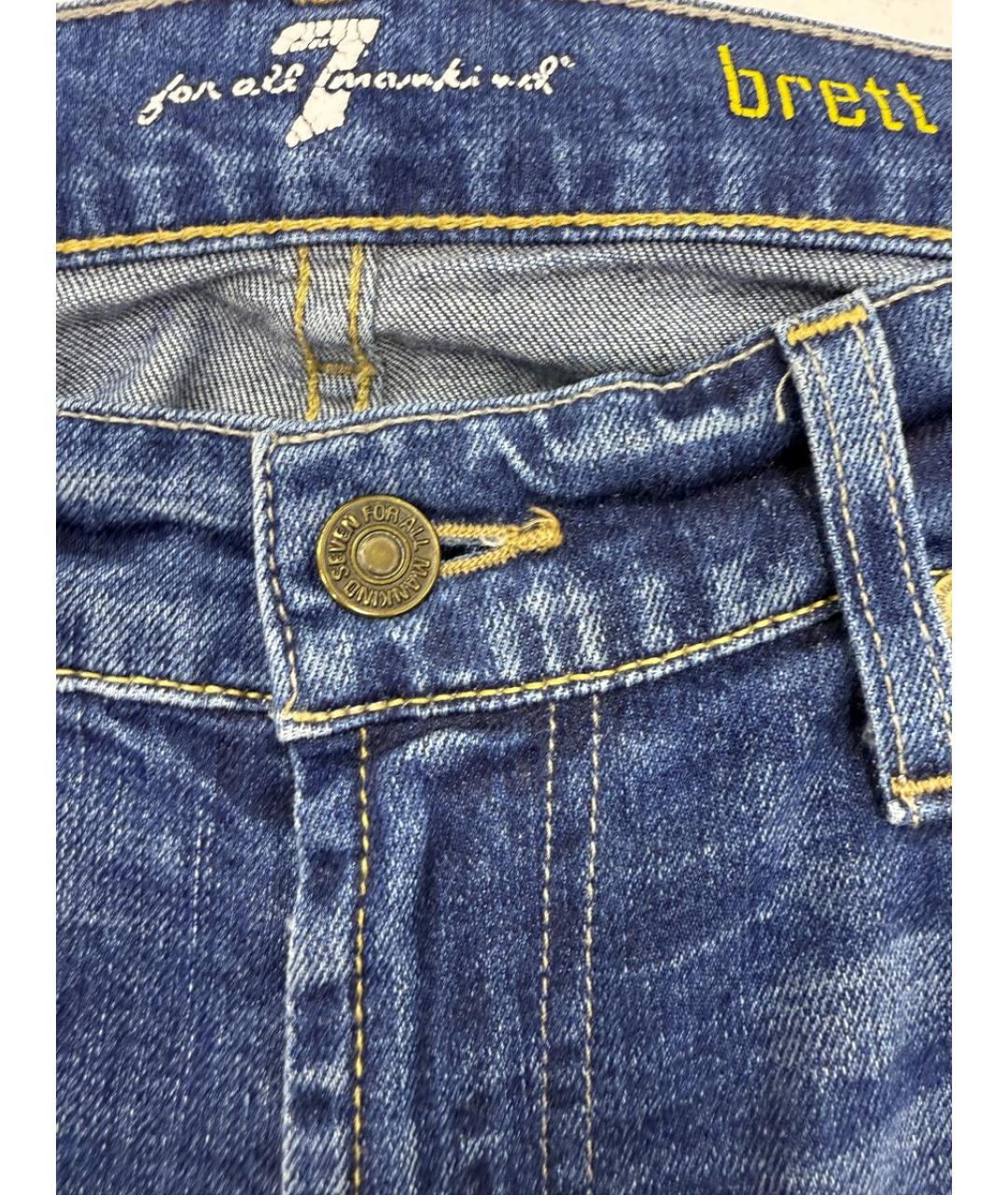 7 FOR ALL MANKIND Синие прямые джинсы, фото 3