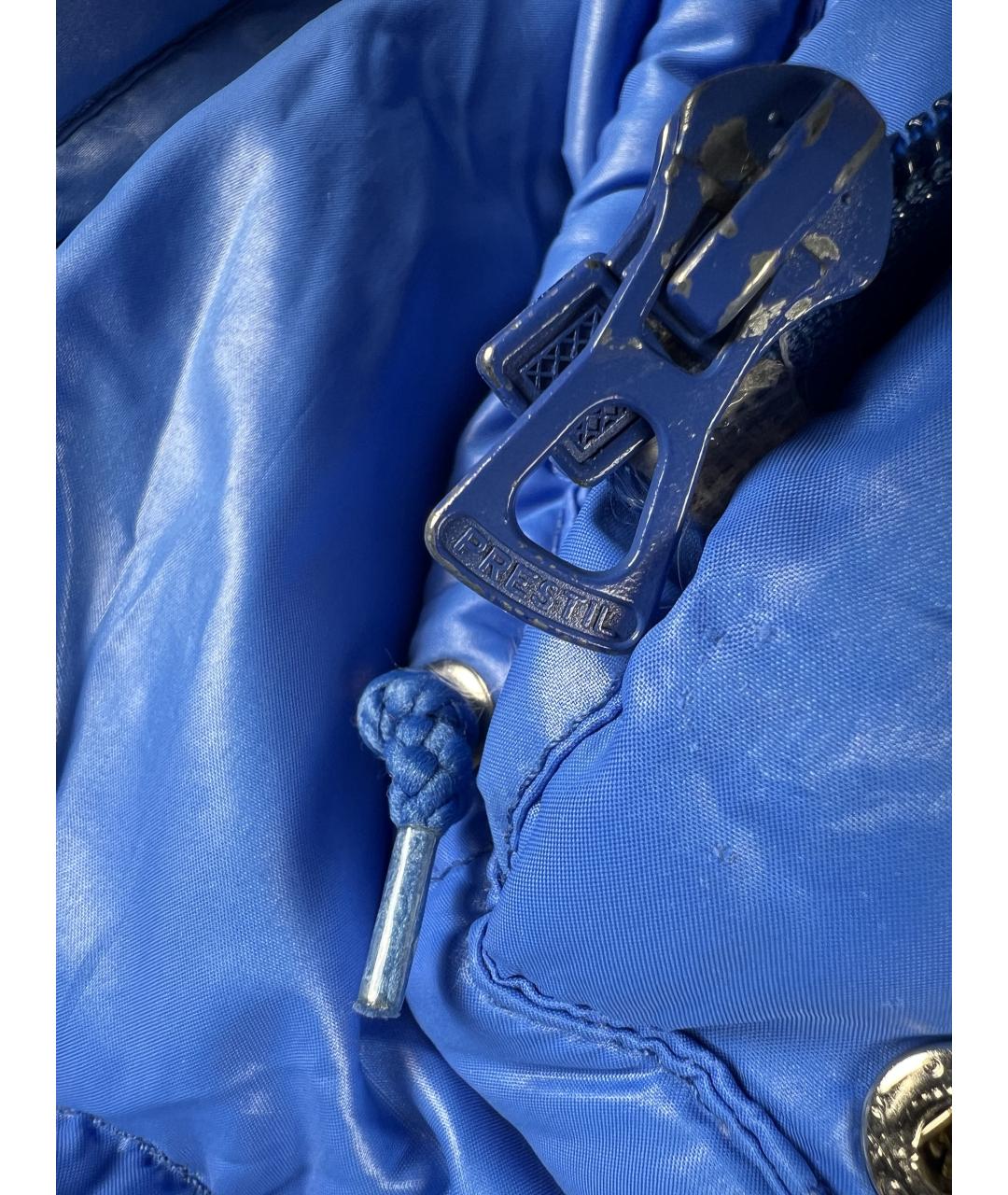 MONCLER Синий полиэстеровый пуховик, фото 8