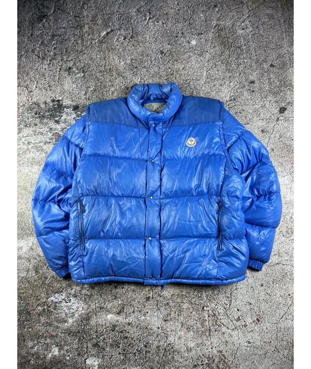 MONCLER Синий полиэстеровый пуховик, фото 10