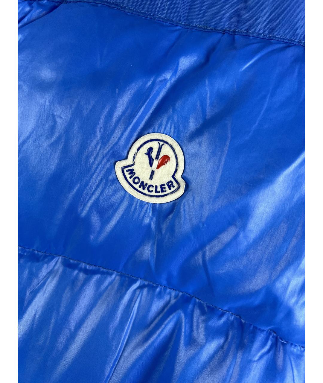 MONCLER Синий полиэстеровый пуховик, фото 3