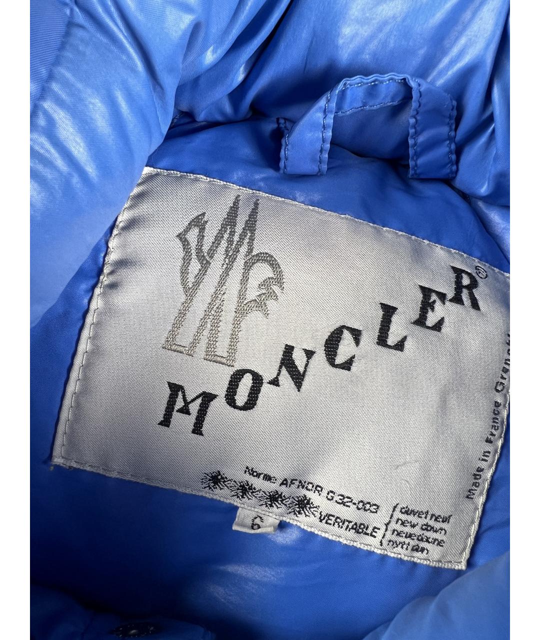 MONCLER Синий полиэстеровый пуховик, фото 5