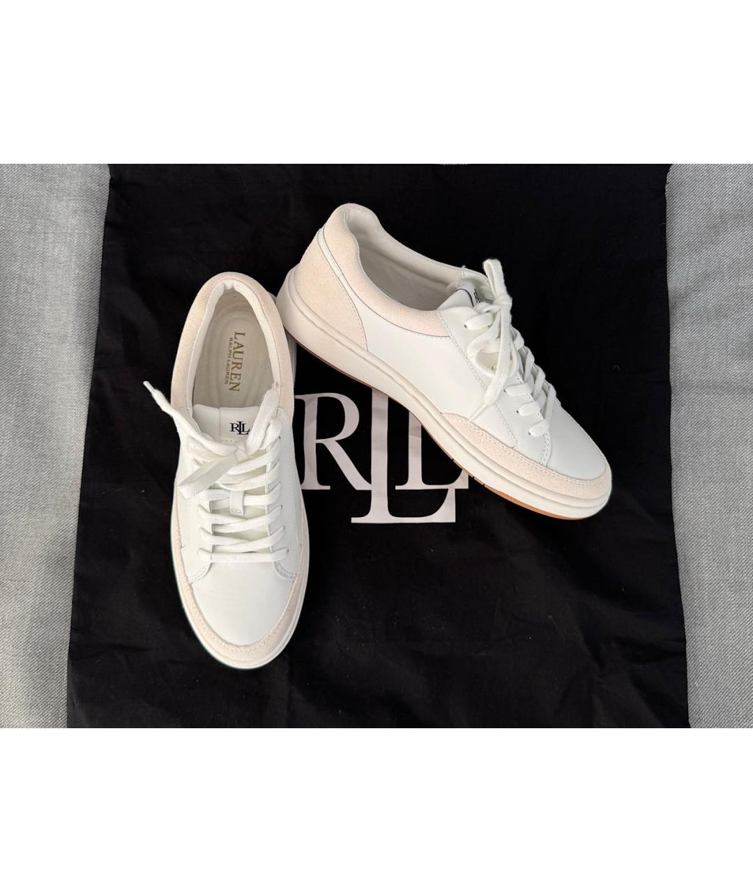 POLO RALPH LAUREN Белые кожаные кеды, фото 3