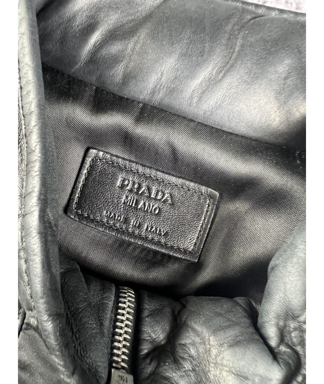 PRADA Черная кожаная куртка, фото 3