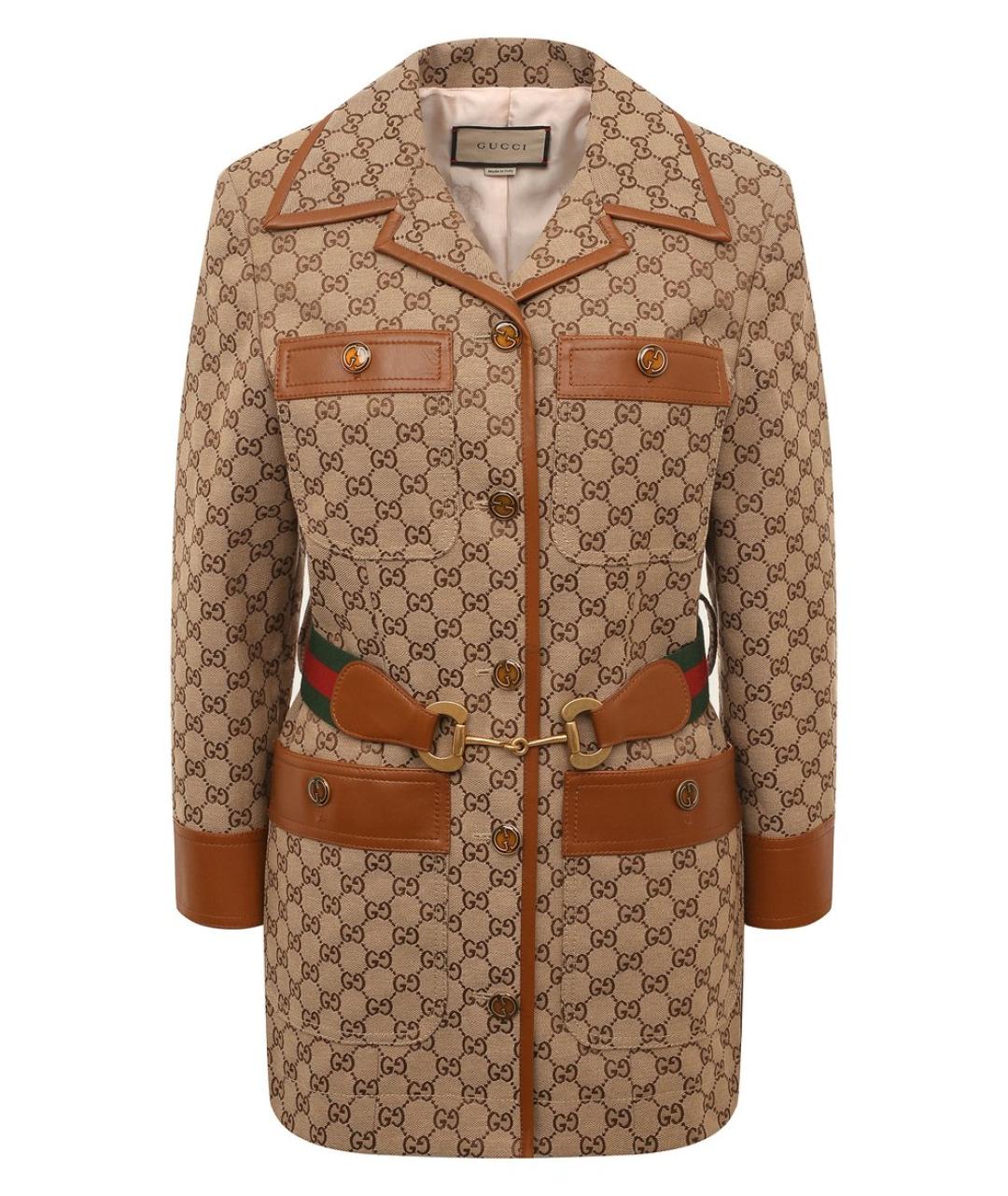 GUCCI Коричневый хлопковый жакет/пиджак, фото 1