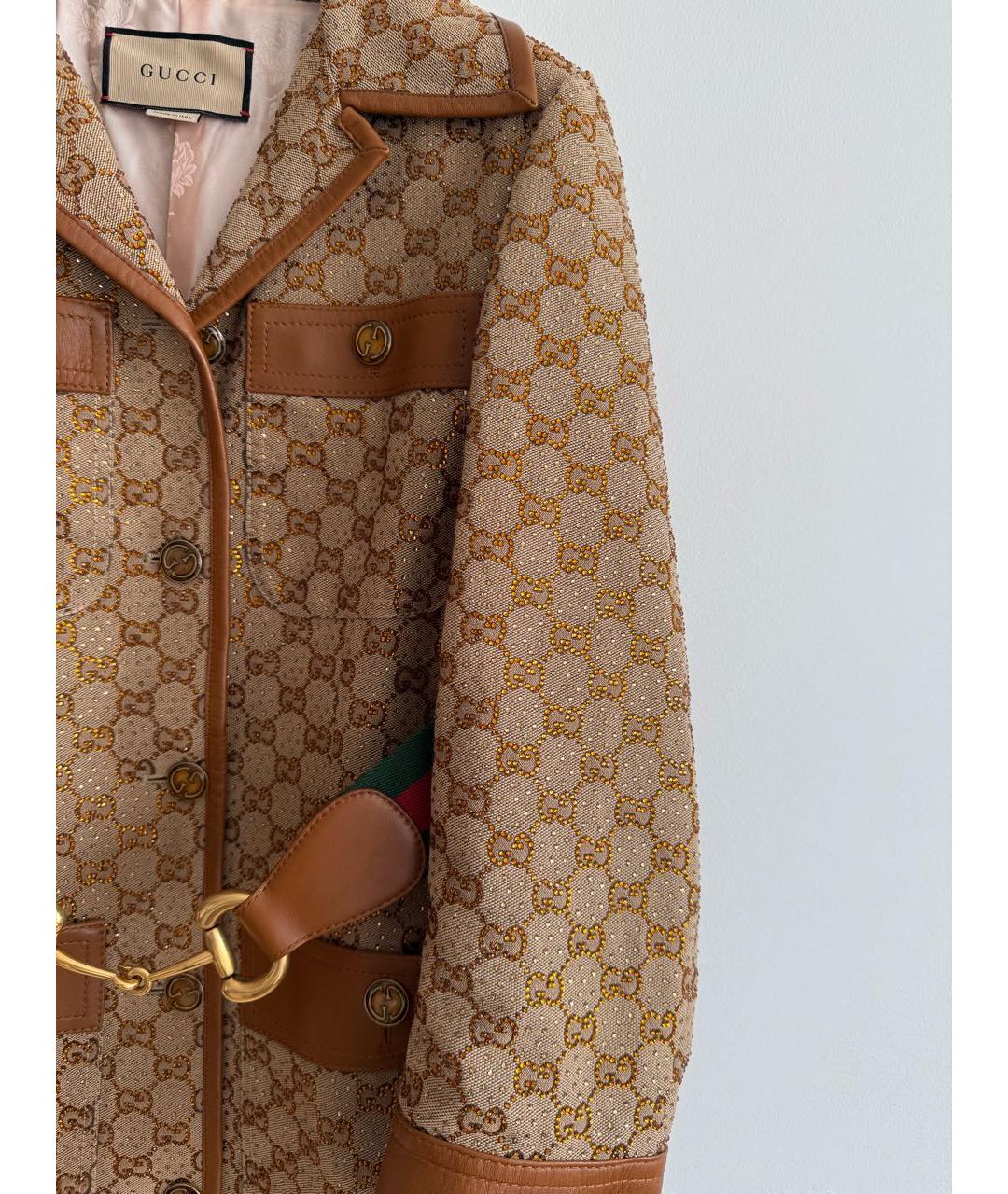 GUCCI Коричневый хлопковый жакет/пиджак, фото 4