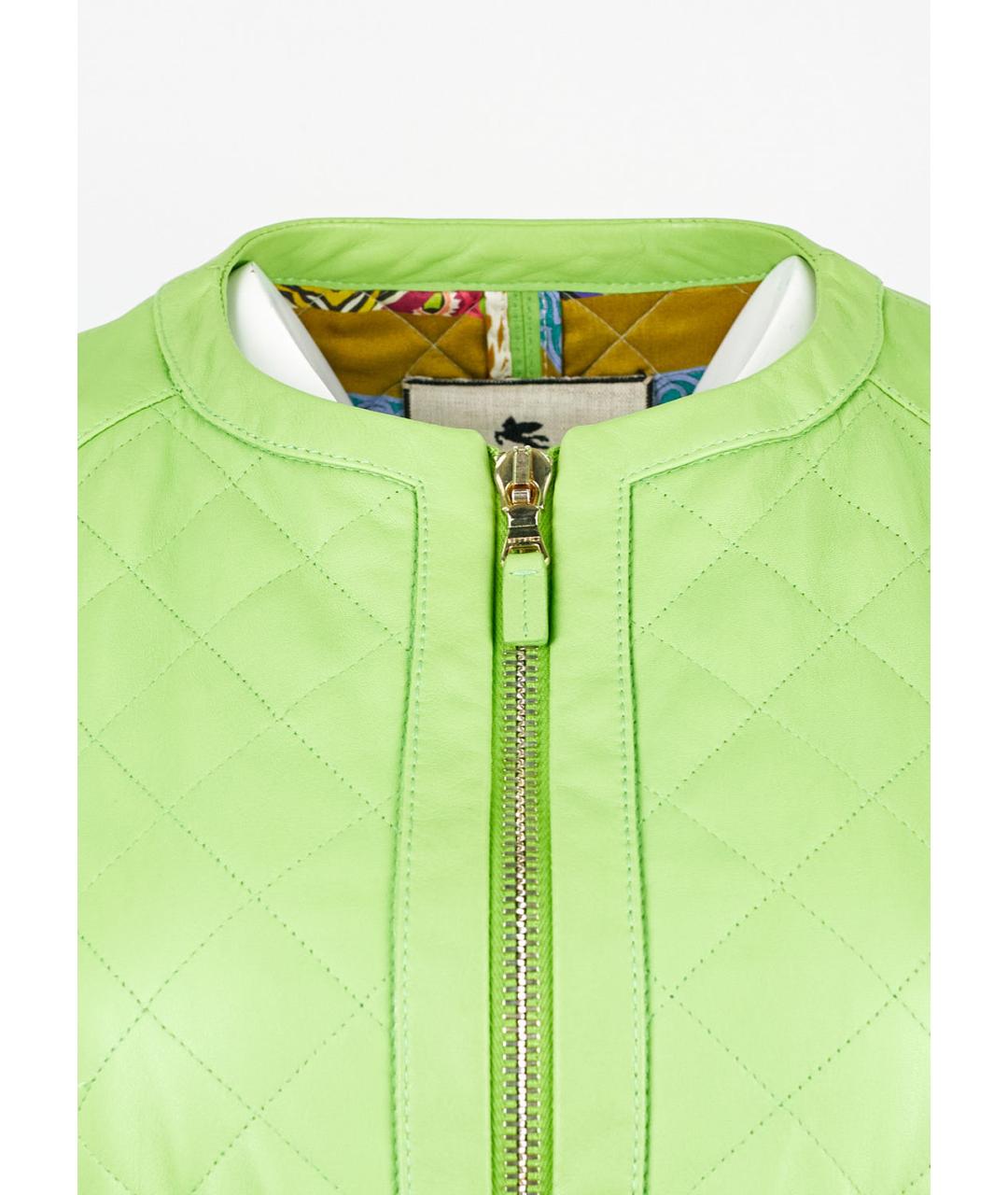 ETRO Зеленая кожаная куртка, фото 4