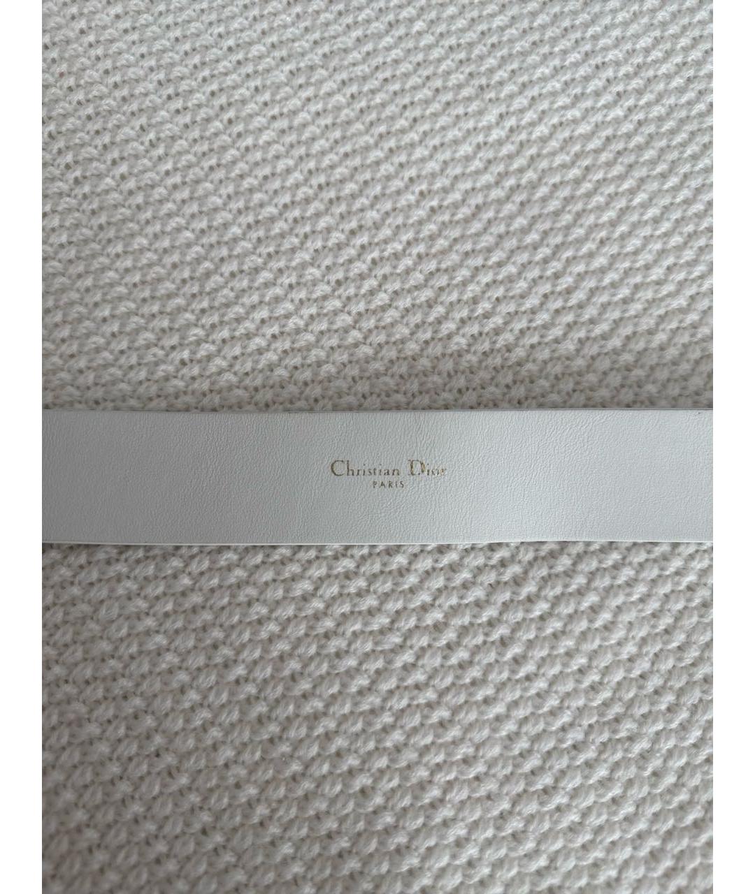 CHRISTIAN DIOR Белый кожаный ремень, фото 3