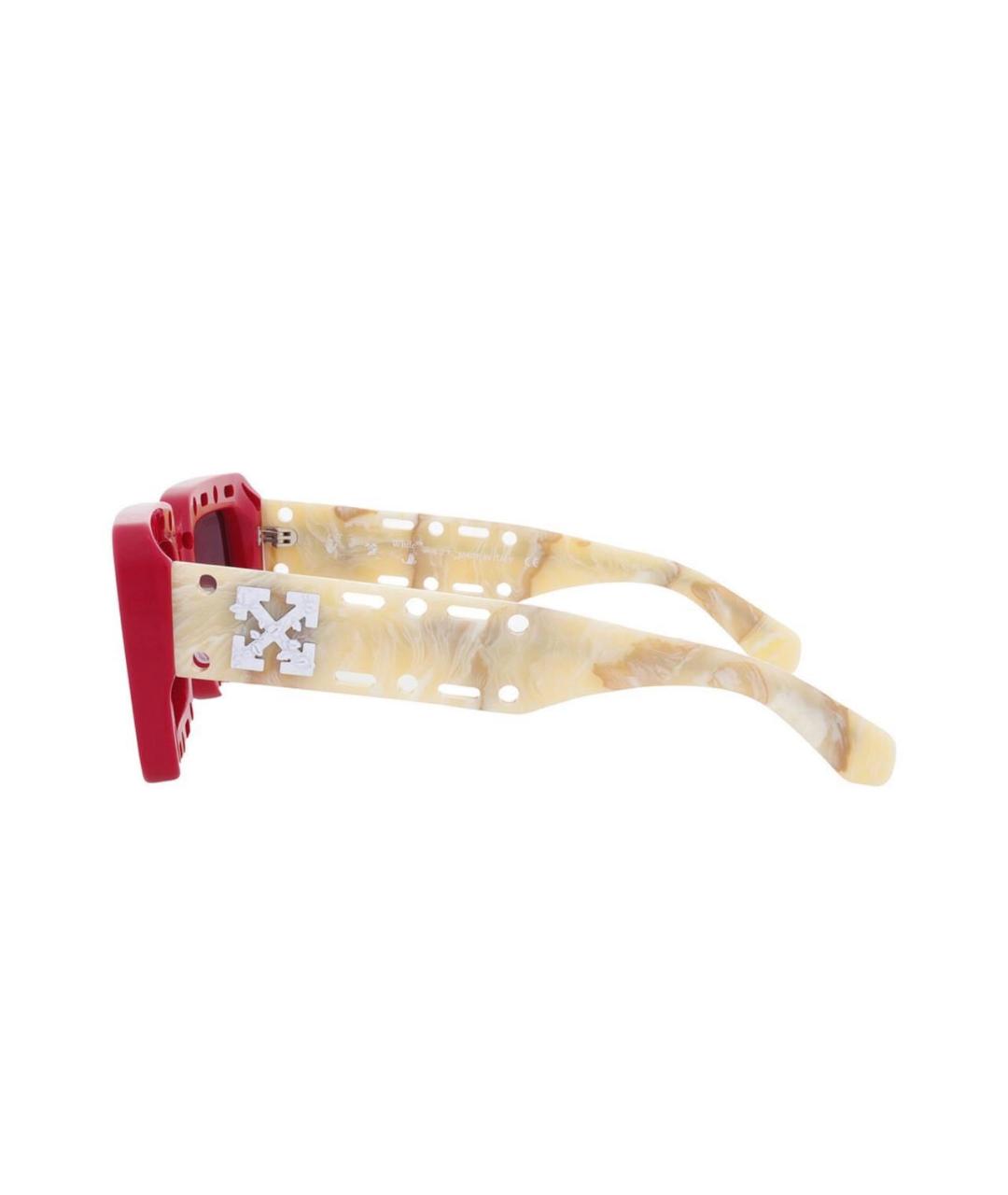 OFF-WHITE Красные пластиковые солнцезащитные очки, фото 3