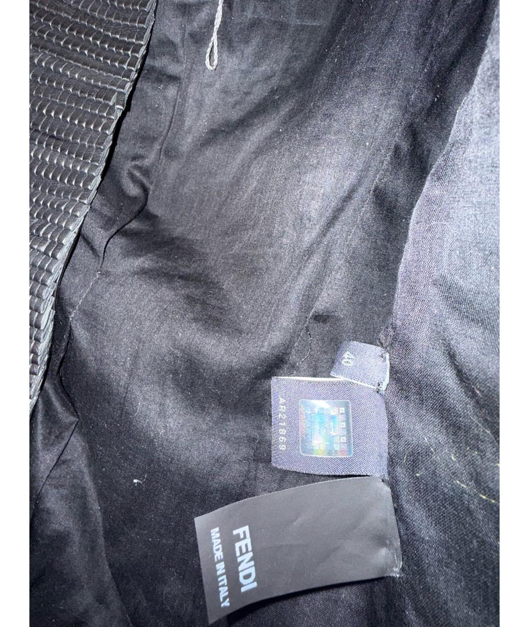 FENDI Черная кожаная куртка, фото 6