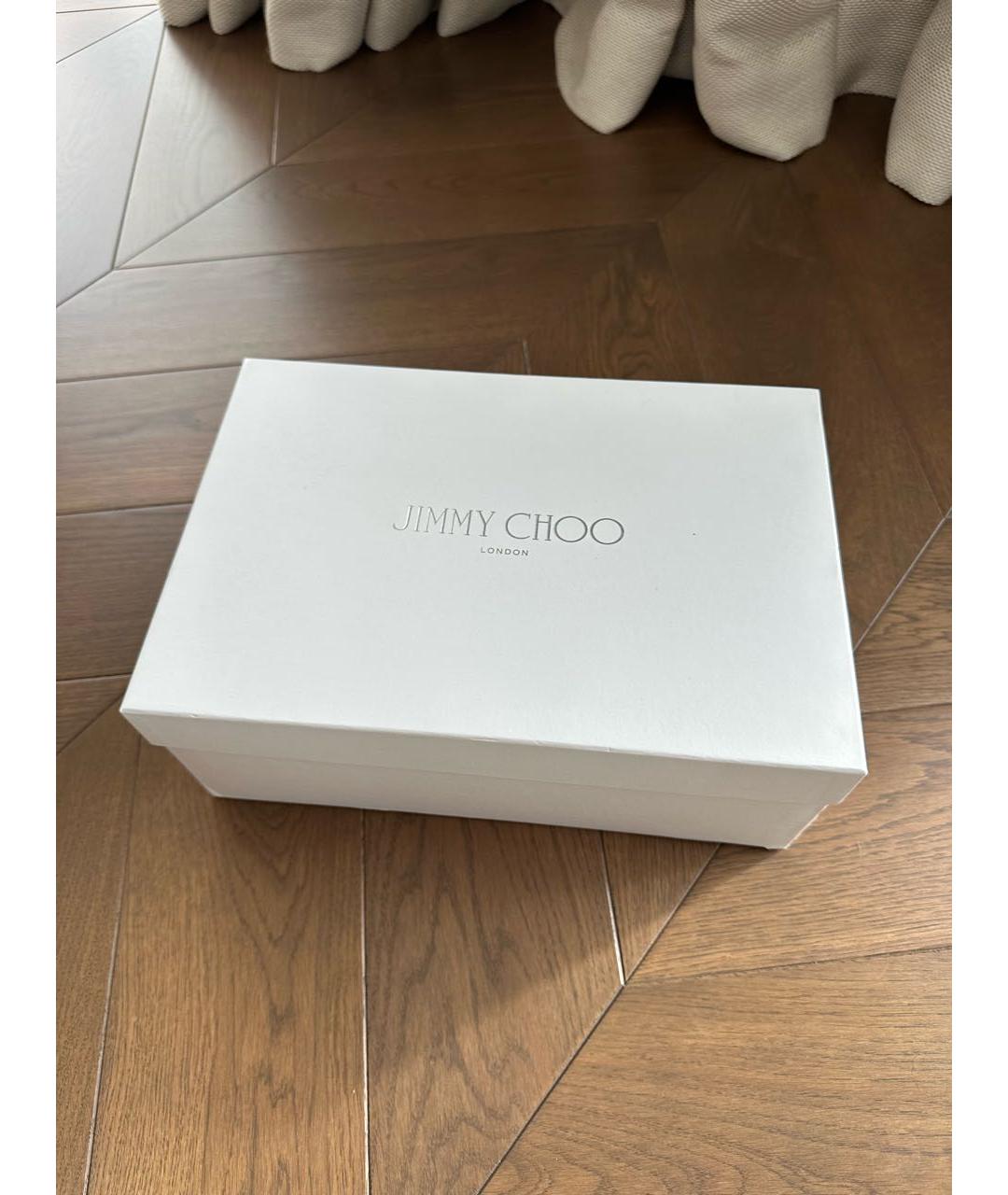 JIMMY CHOO Белые кожаные низкие кроссовки / кеды, фото 5