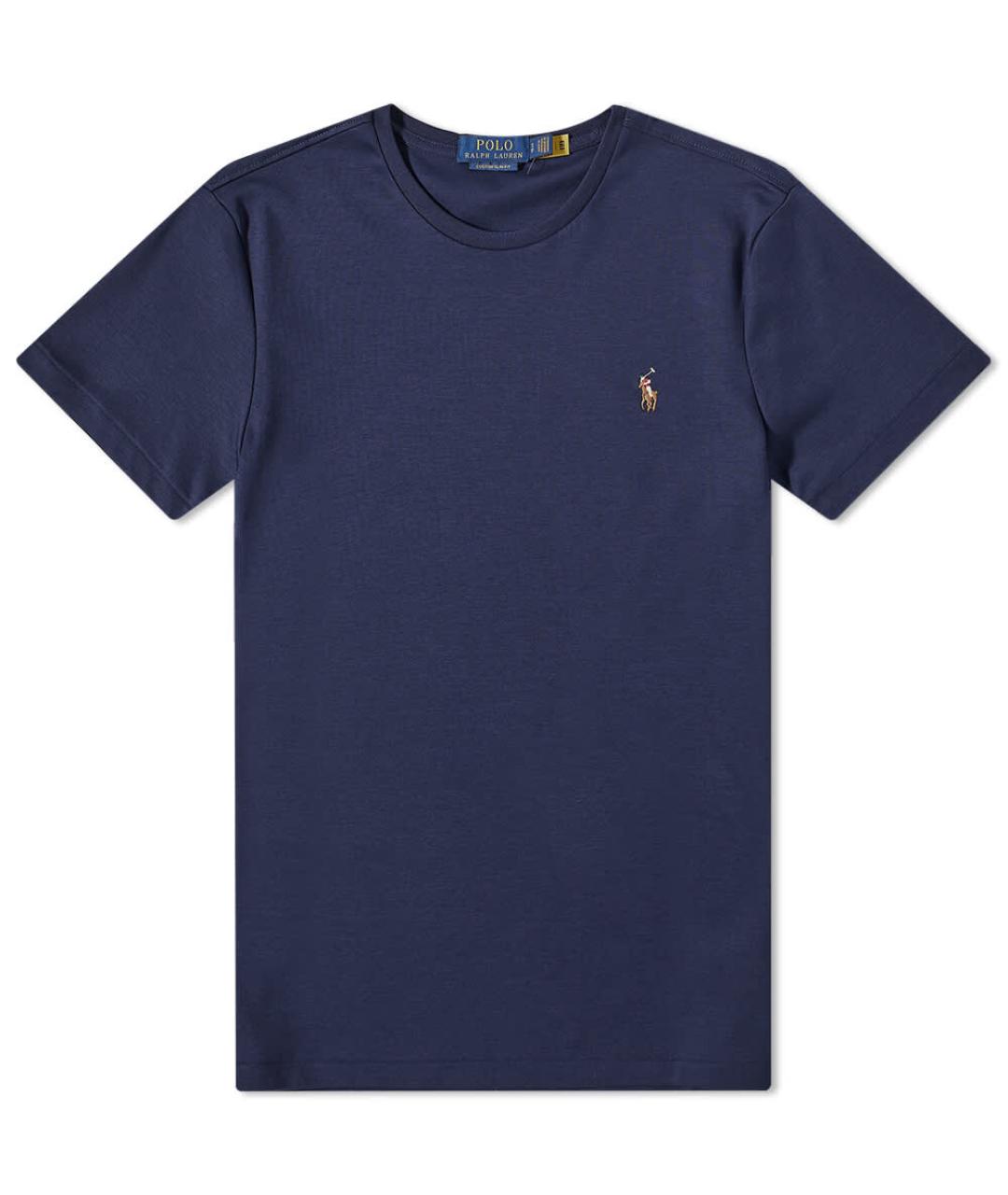 POLO RALPH LAUREN Темно-синяя хлопковая футболка, фото 1