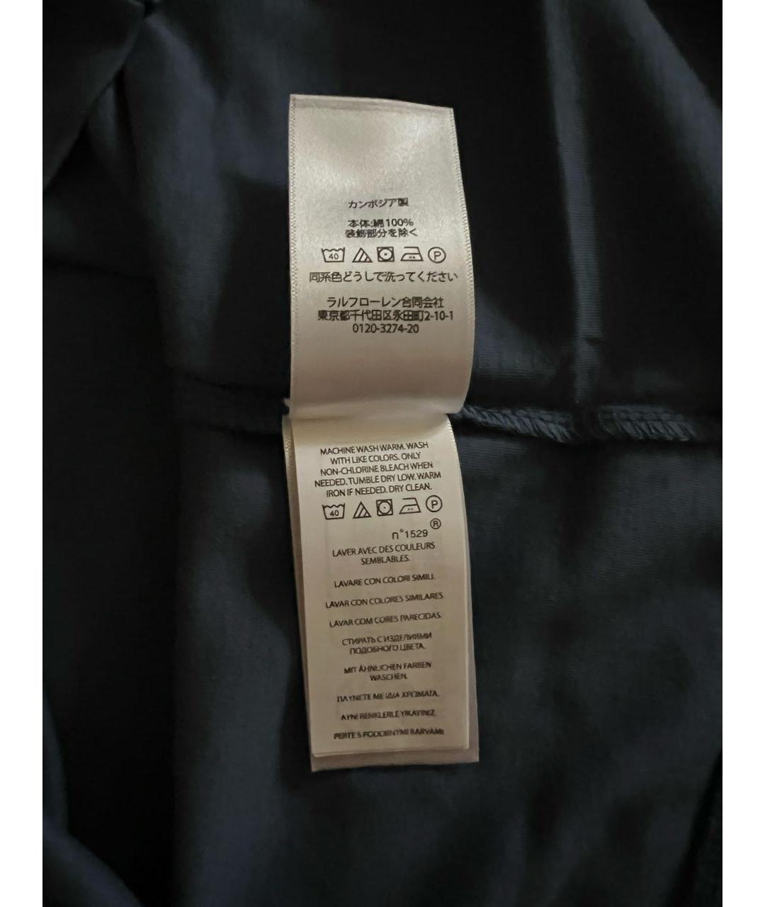 POLO RALPH LAUREN Темно-синяя хлопковая футболка, фото 5