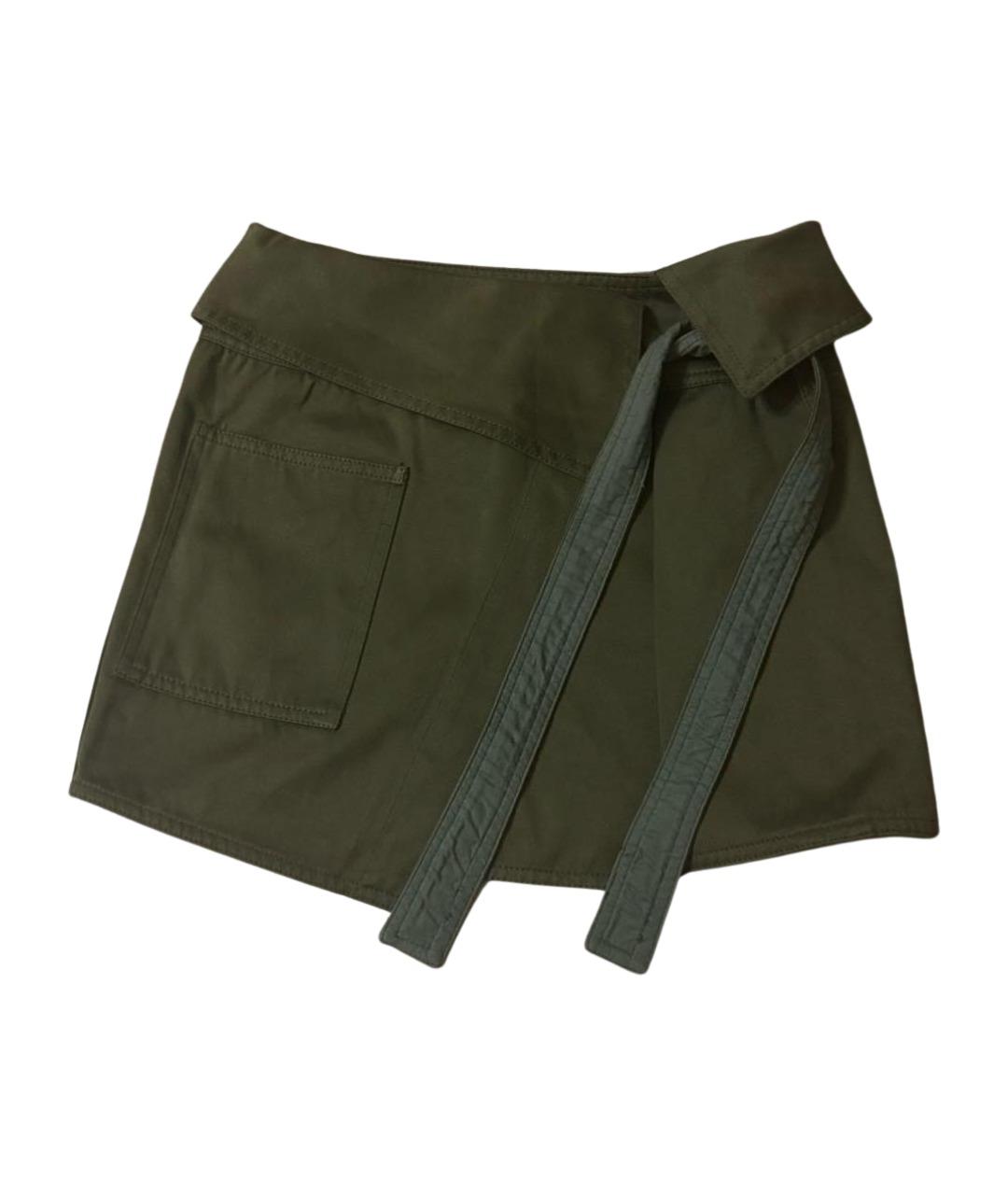 ISABEL MARANT Хаки хлопковая юбка мини, фото 1
