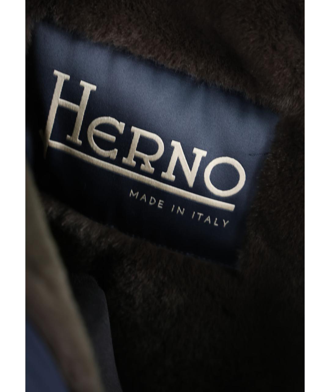 HERNO Синяя полиэстеровая куртка, фото 3