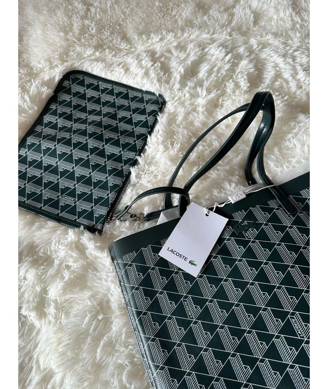 LACOSTE Зеленая сумка тоут, фото 2