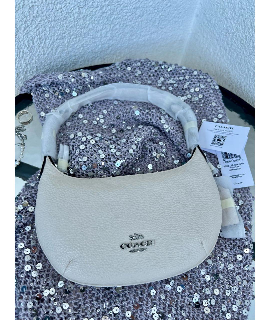 COACH Белая сумка с короткими ручками, фото 6