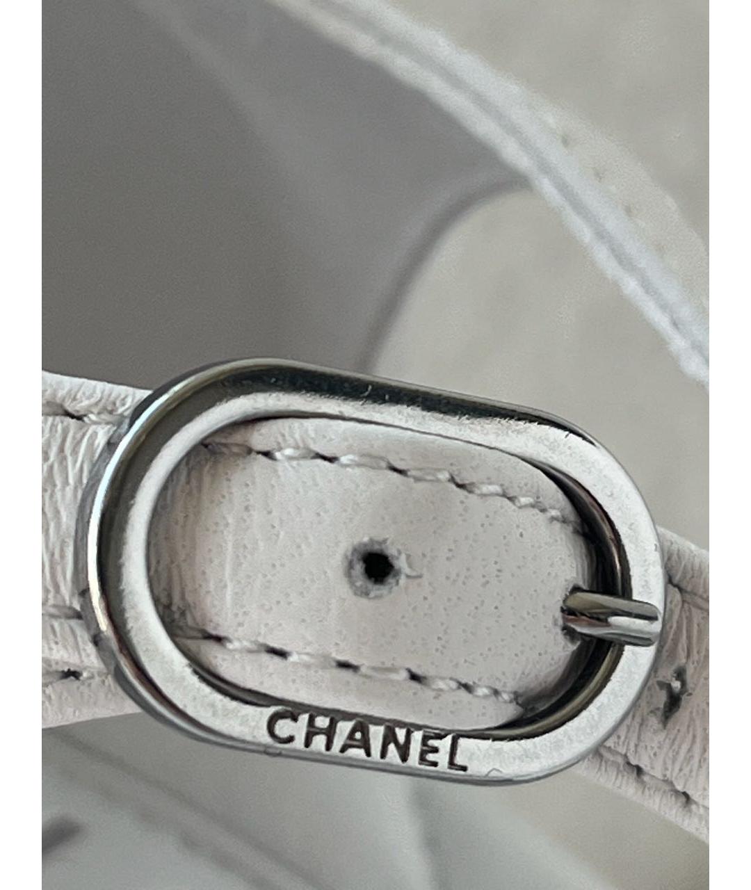 CHANEL Белые кожаные босоножки, фото 7