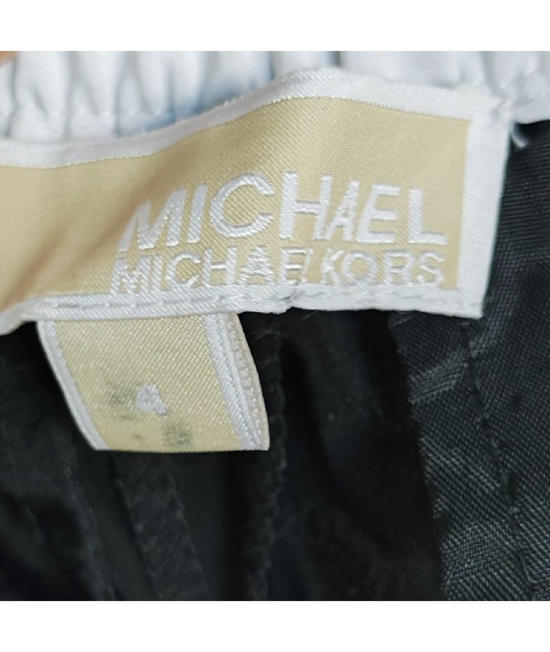 MICHAEL KORS Черные полиэстеровые брюки узкие, фото 8
