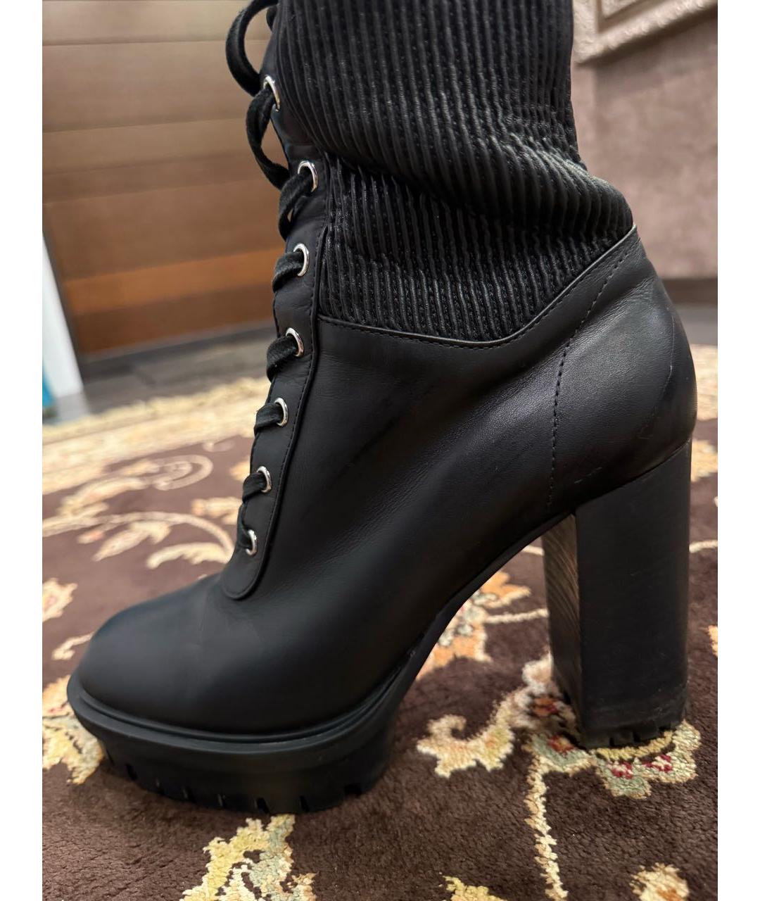 GIANVITO ROSSI Черные кожаные ботфорты, фото 3