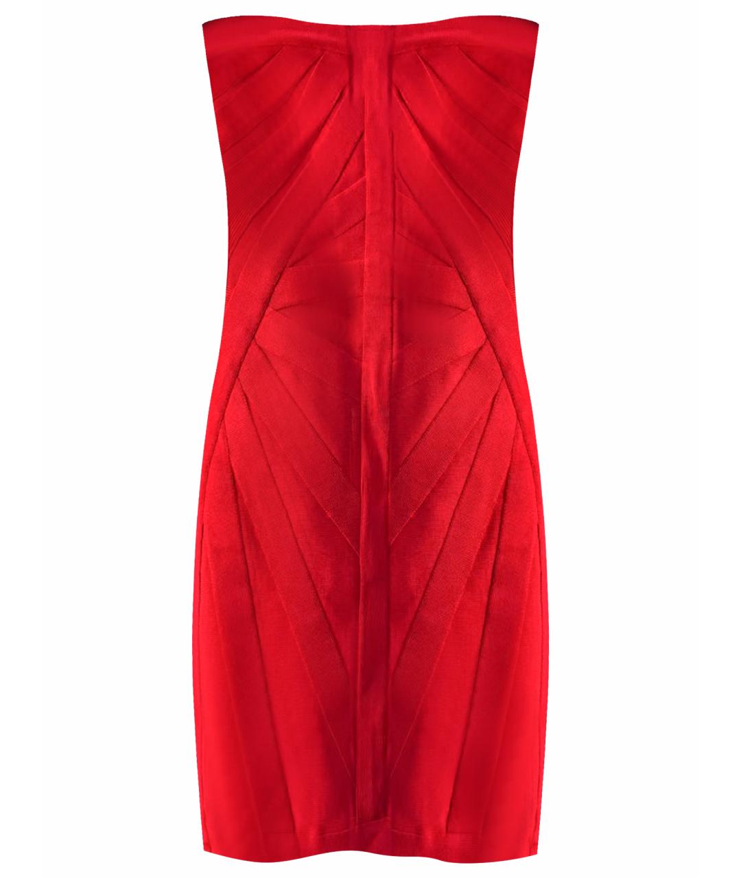 HERVE LEGER Красное вискозное коктейльное платье, фото 5