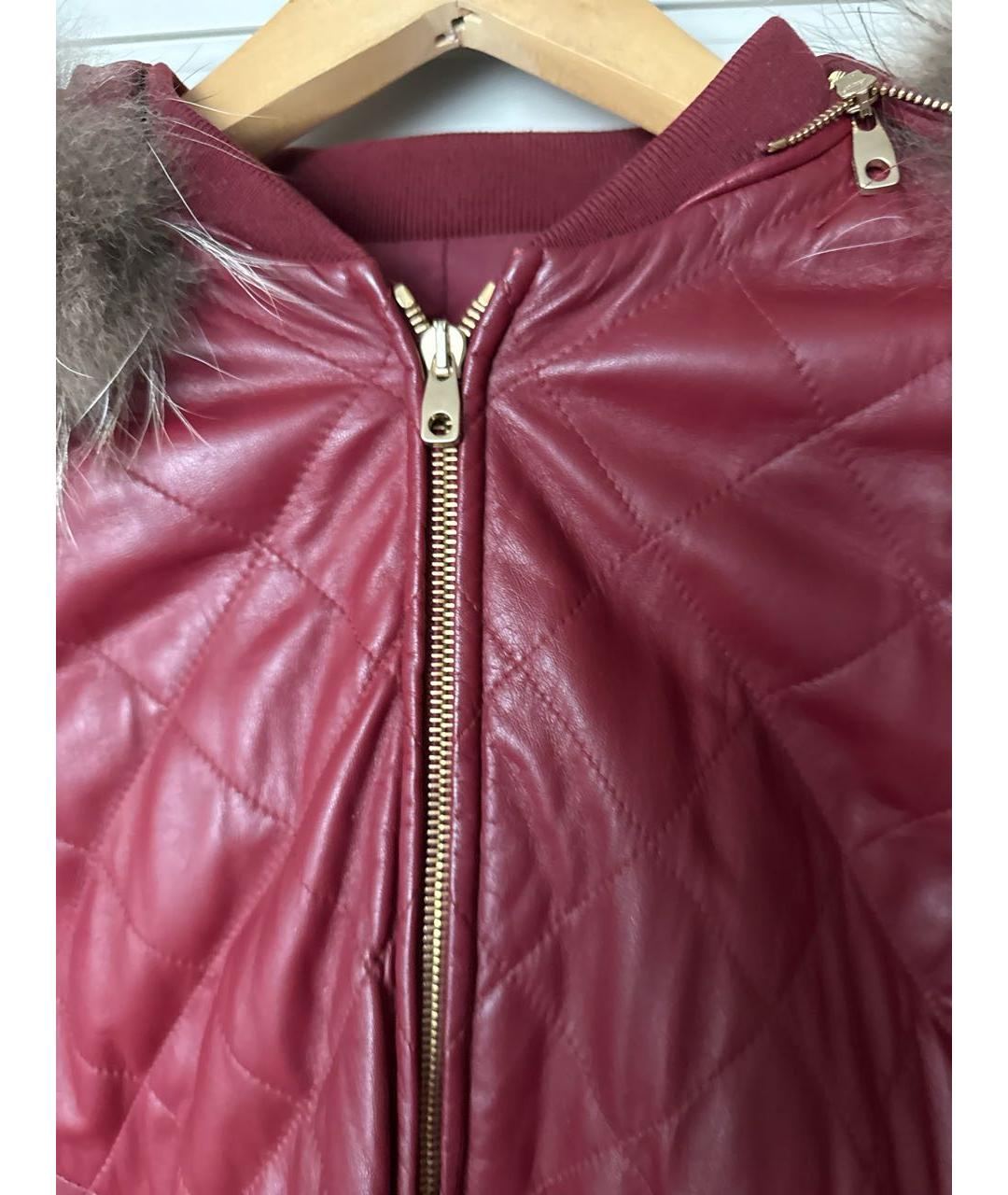 BALLY Бордовая кожаная куртка, фото 4