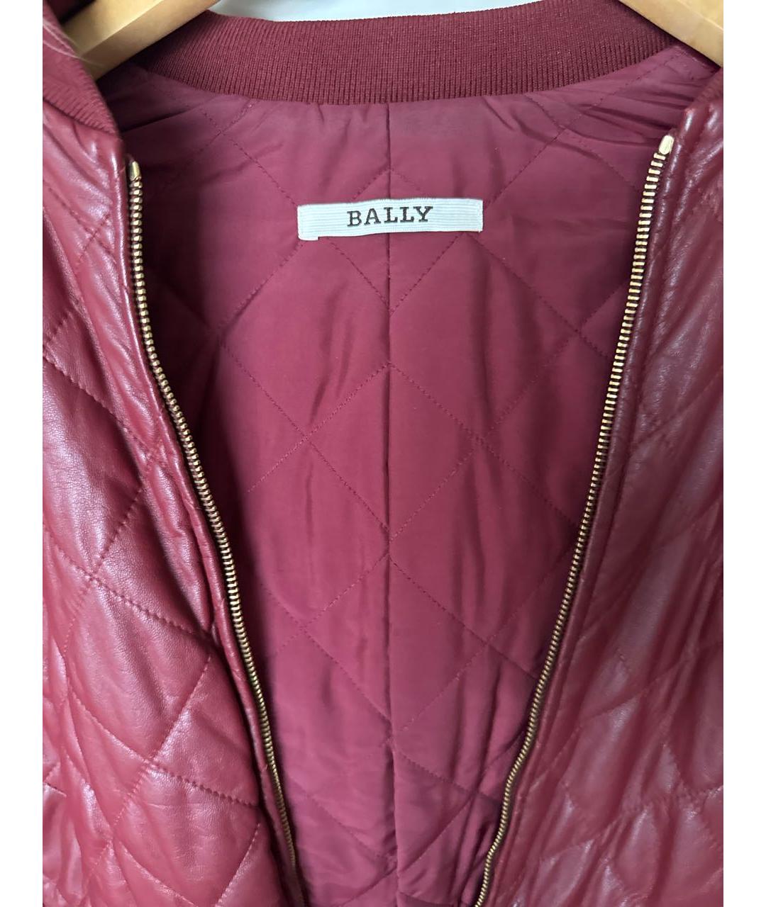 BALLY Бордовая кожаная куртка, фото 3