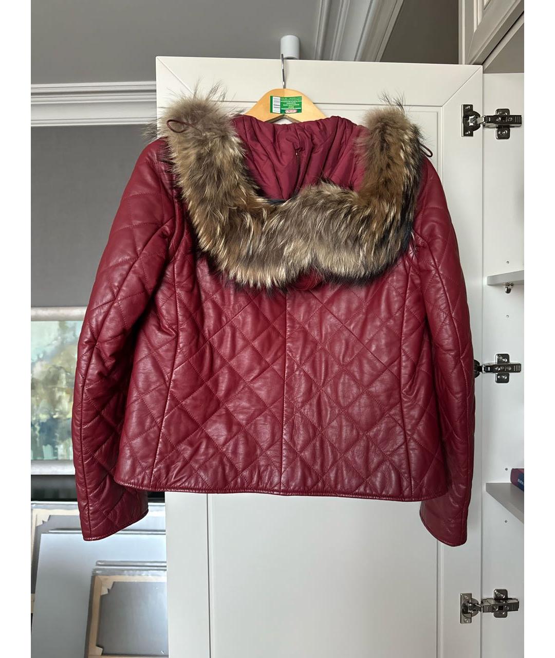 BALLY Бордовая кожаная куртка, фото 2