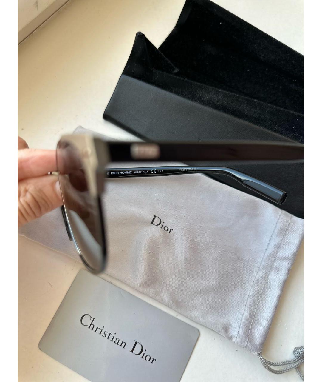 CHRISTIAN DIOR Черные пластиковые солнцезащитные очки, фото 3