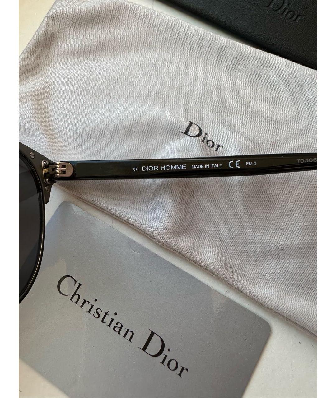 CHRISTIAN DIOR Черные пластиковые солнцезащитные очки, фото 4