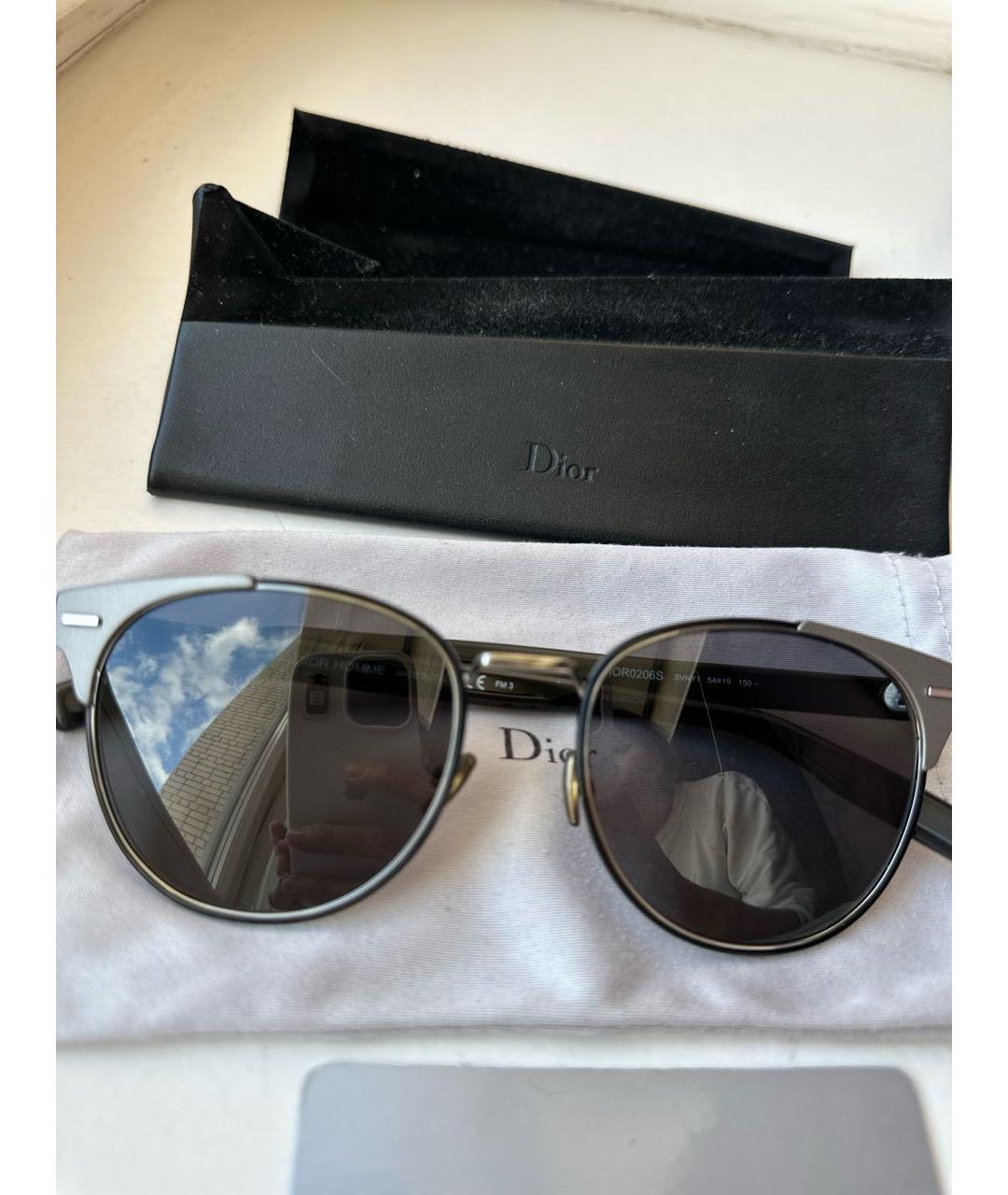 CHRISTIAN DIOR Черные пластиковые солнцезащитные очки, фото 2
