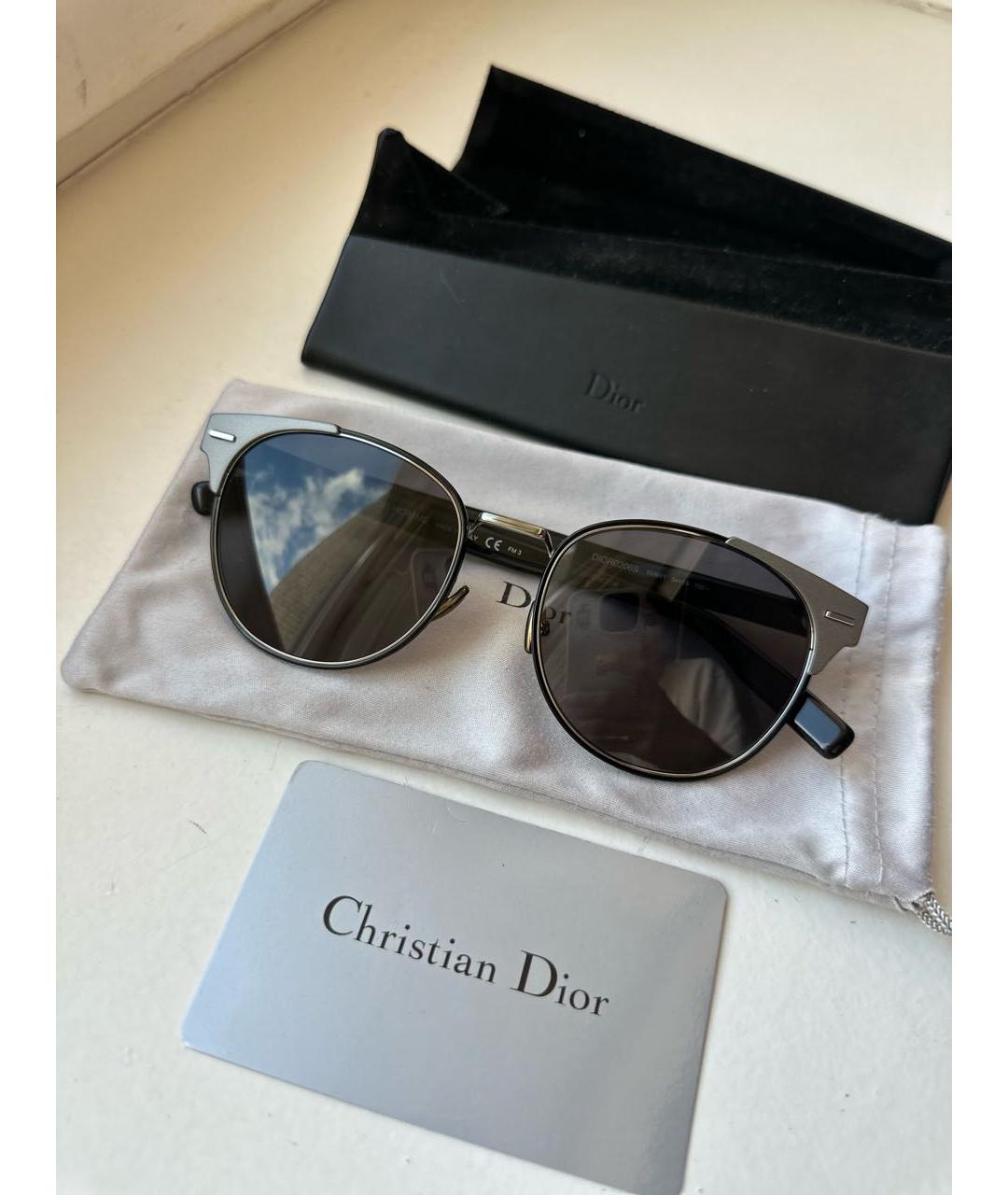 CHRISTIAN DIOR Черные пластиковые солнцезащитные очки, фото 9