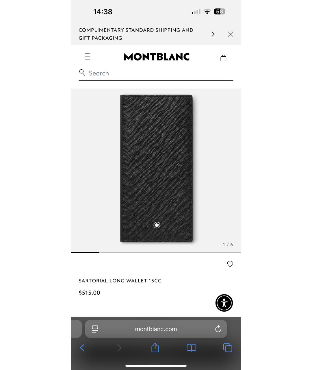 MONTBLANC Черный кожаный кошелек, фото 2
