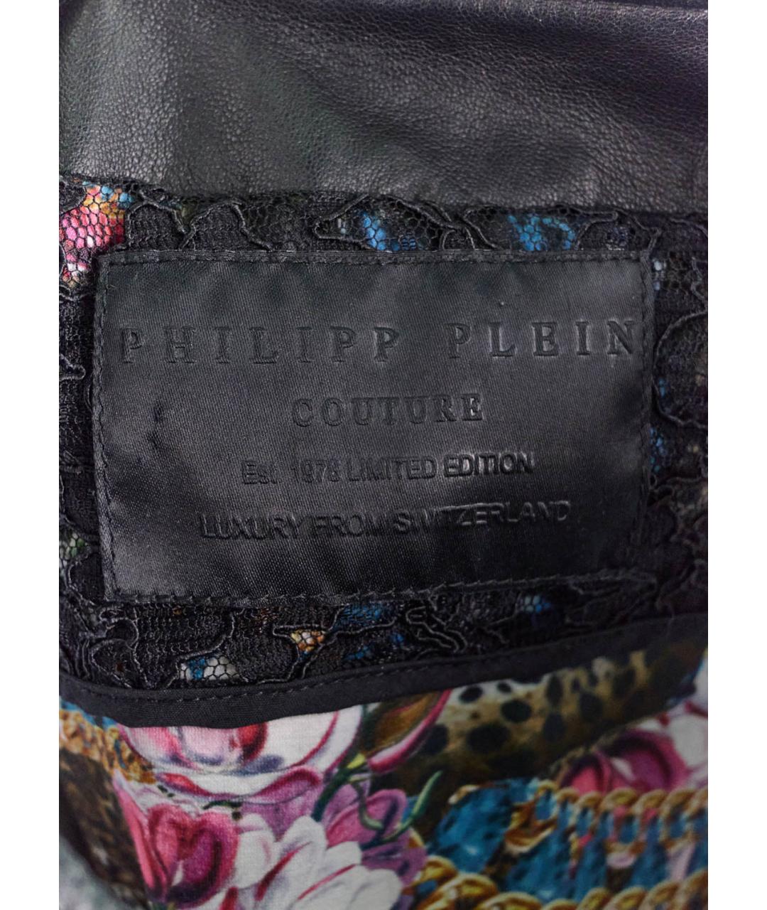PHILIPP PLEIN Черная кожаная куртка, фото 3