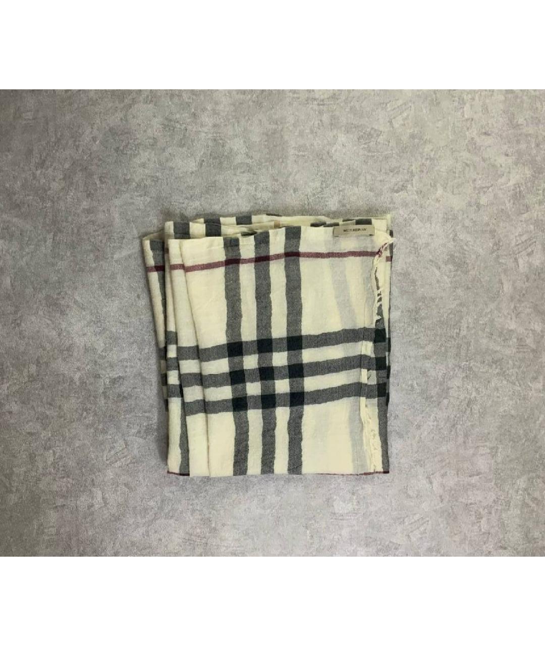 BURBERRY Бежевый шарф, фото 4