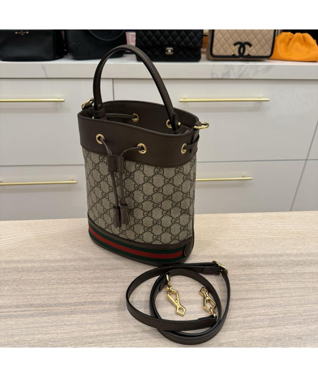 GUCCI Коричневая сумка с короткими ручками, фото 6