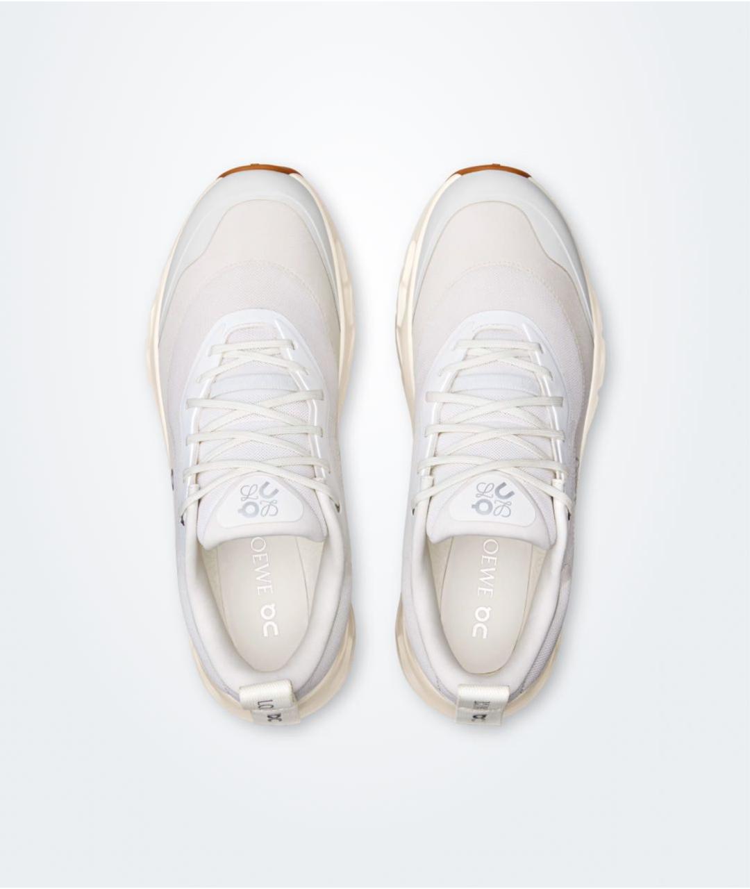 LOEWE Белые текстильные низкие кроссовки / кеды, фото 2