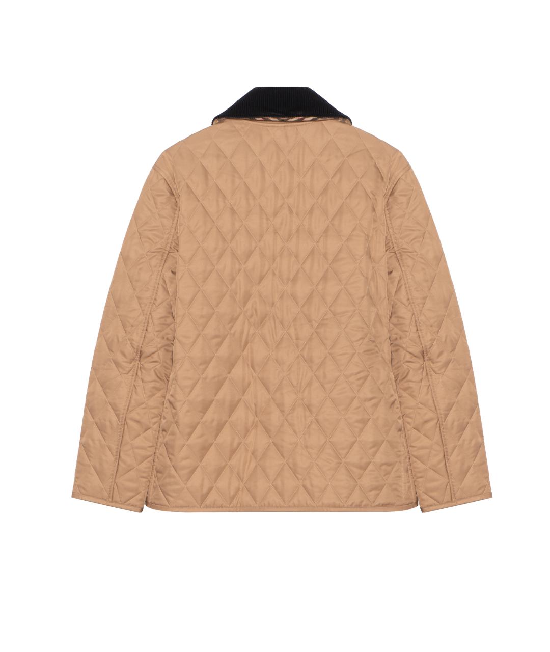BURBERRY Бежевая полиэстеровая куртка, фото 2