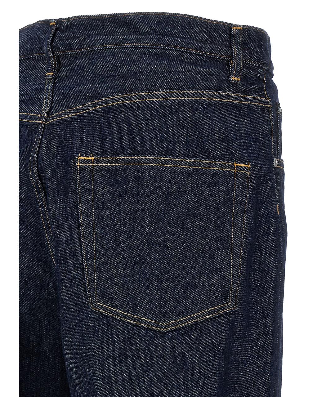 AURALEE Синие хлопковые прямые джинсы, фото 4