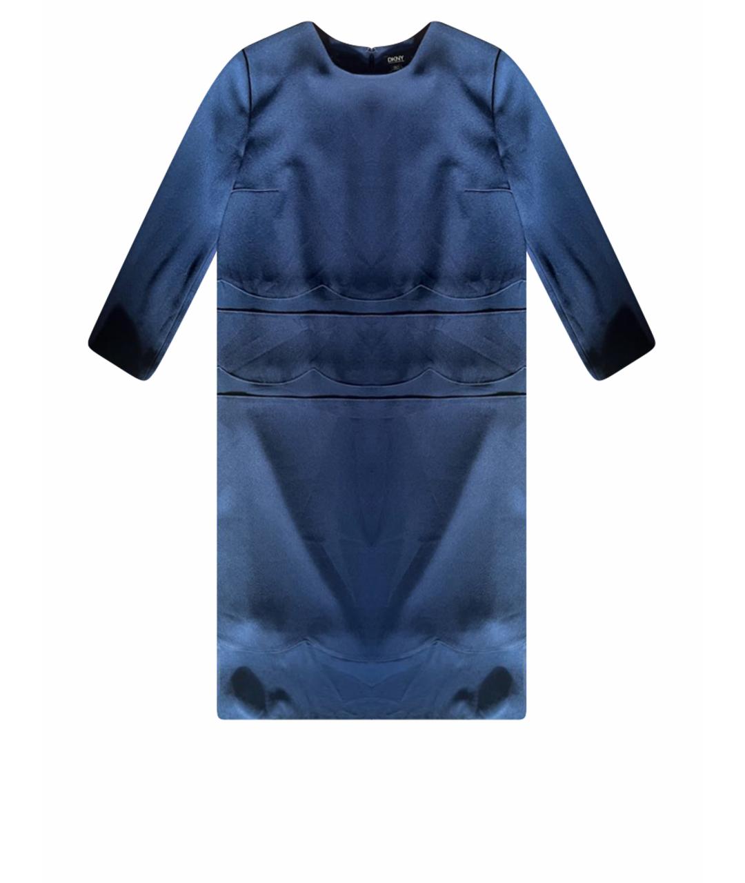DKNY Темно-синее шелковое платье, фото 1