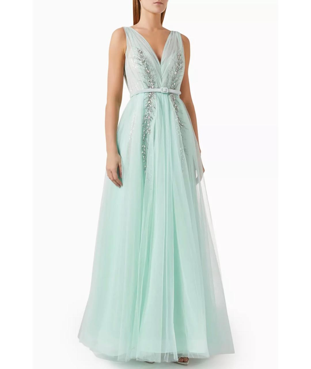 BADGLEY MISCHKA Бирюзовое вечернее платье, фото 3