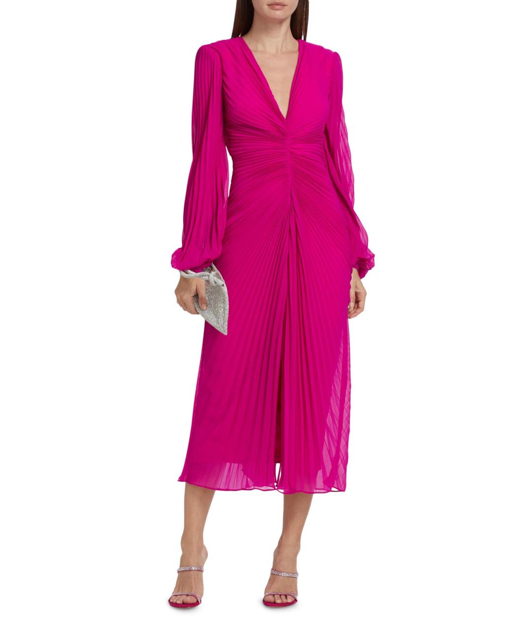 BADGLEY MISCHKA Фуксия коктейльное платье, фото 4